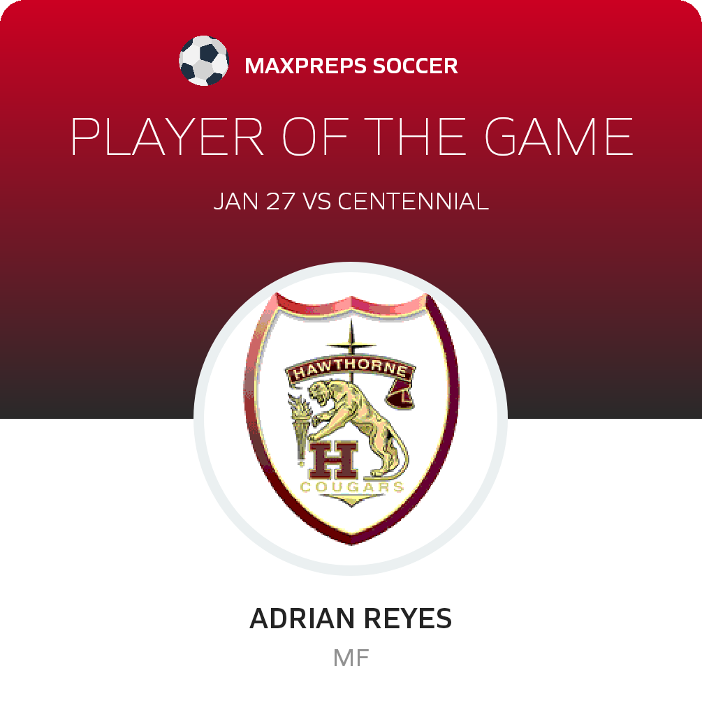 #25 Adrian Reyes Player of the Game badge