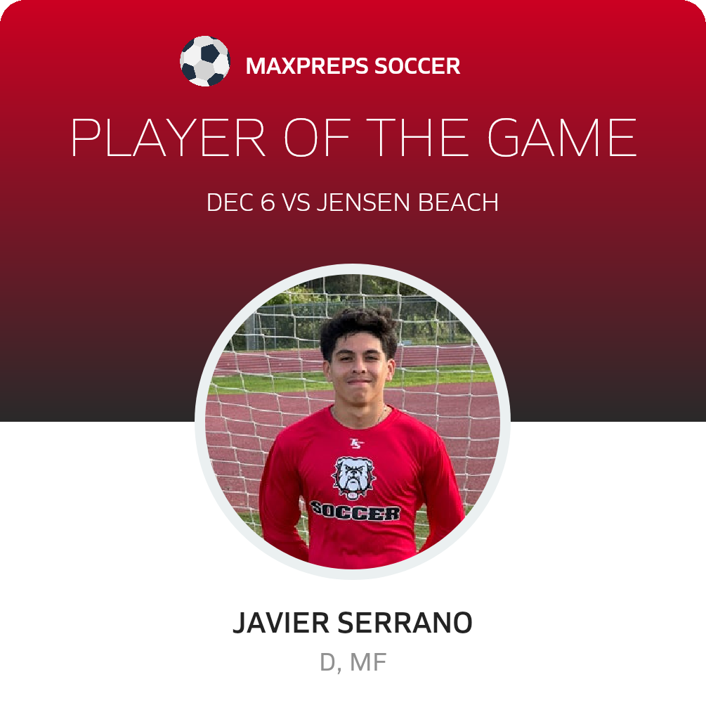 #5 Javier Serrano Player of the Game badge