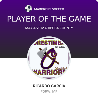 #9 Ricardo Garcia Player of the Game badge