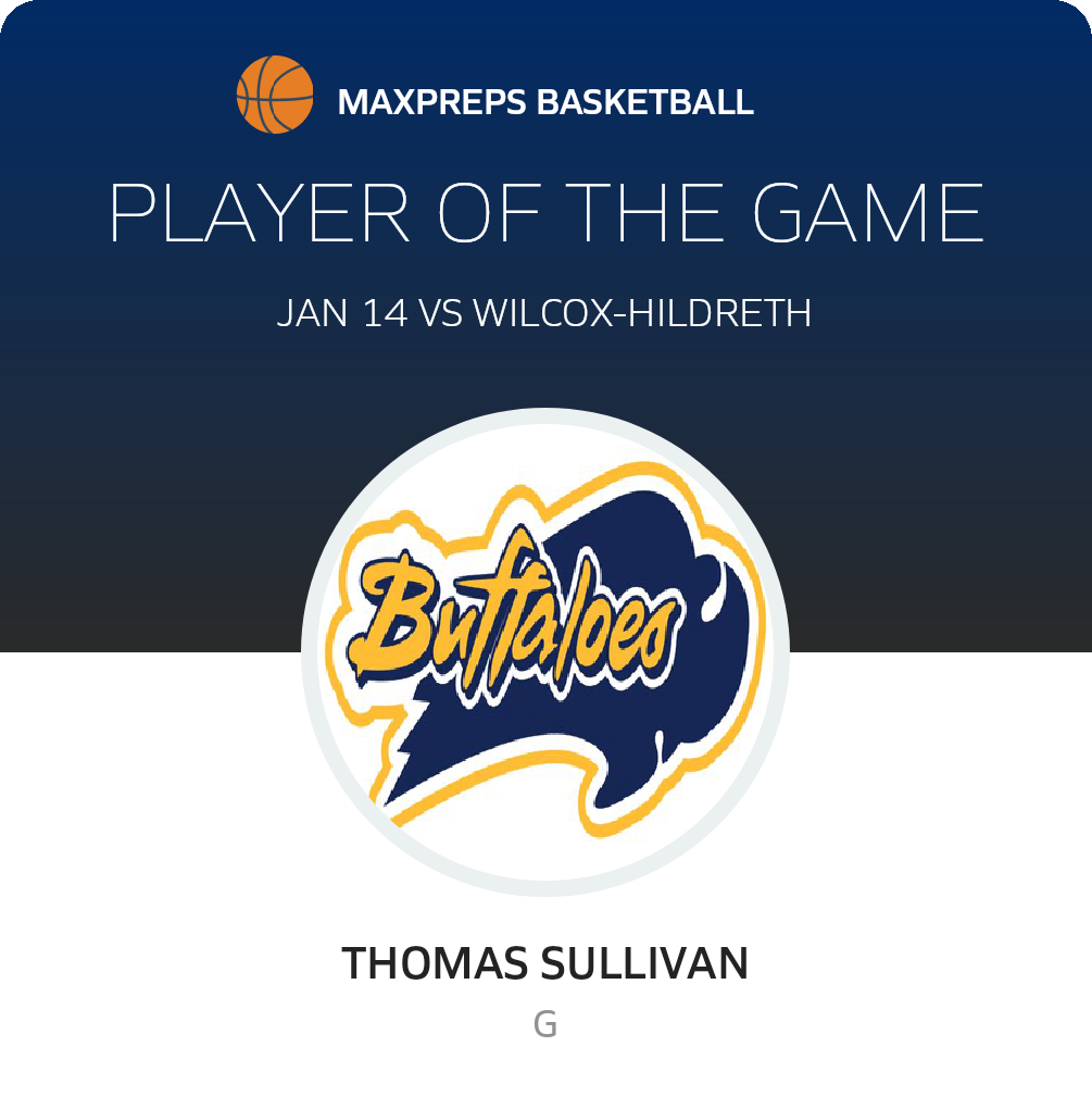 #13 Thomas Sullivan Player of the Game badge