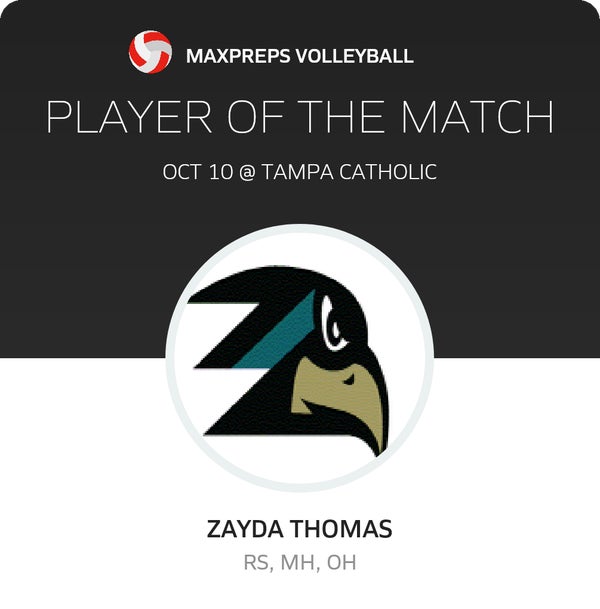 #7 Zayda Thomas Player of the Game badge