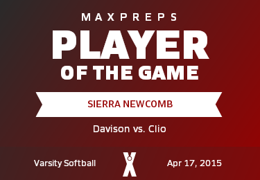 #27 Sierra Newcomb Player of the Game badge