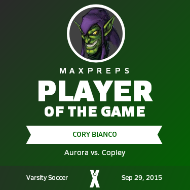 #6 Cory Bianco Player of the Game badge
