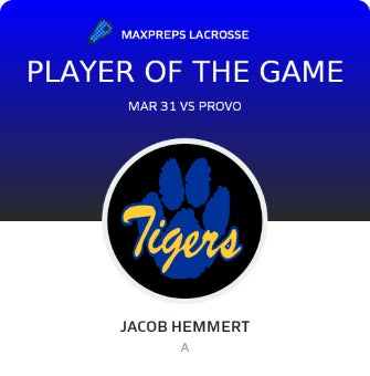 #9 Jacob Hemmert Player of the Game badge