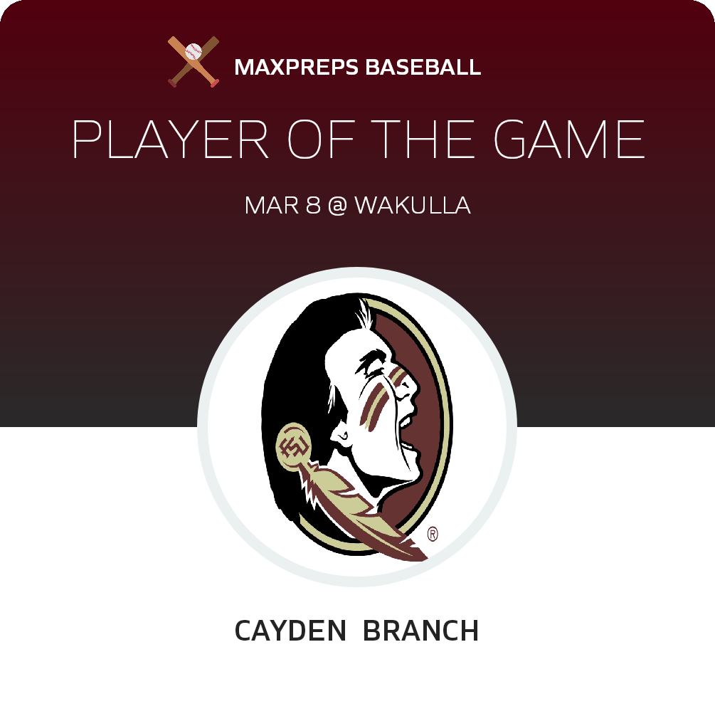 #8 Cayden  Branch Player of the Game badge