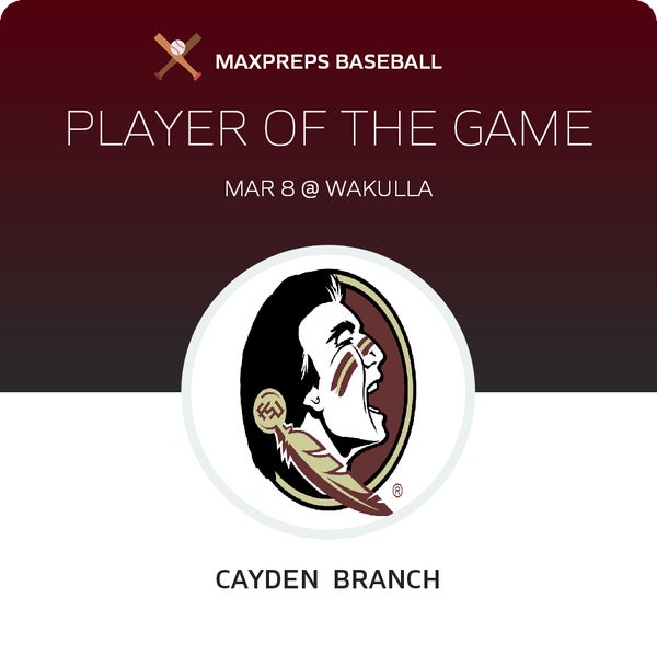 #8 Cayden Branch Player of the Game badge