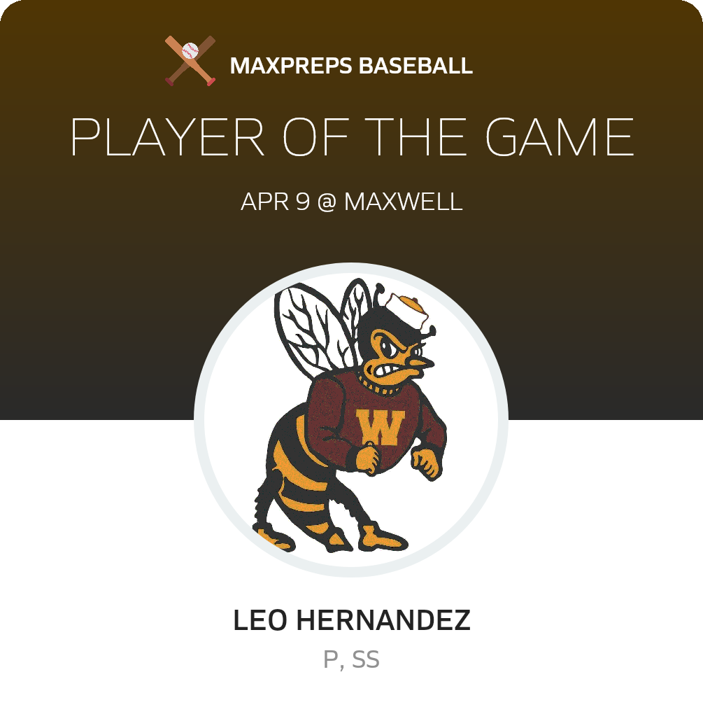 #11 Leo Hernandez Player of the Game badge