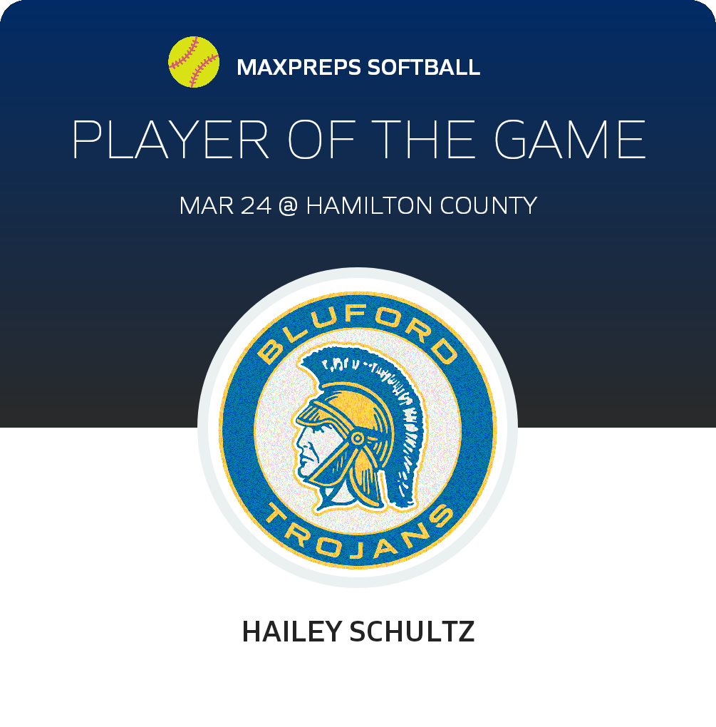 #7 Hailey Schultz Player of the Game badge
