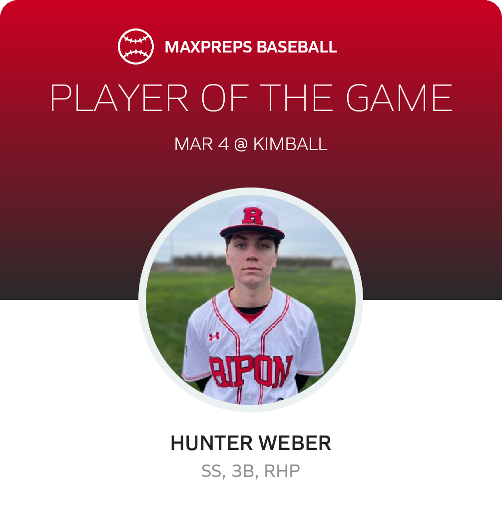 #24 Hunter Weber Player of the Game badge