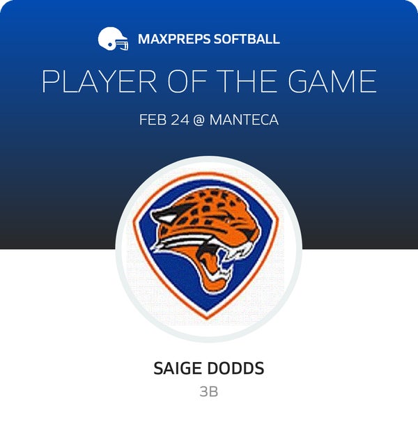 #9 Saige Dodds Player of the Game badge