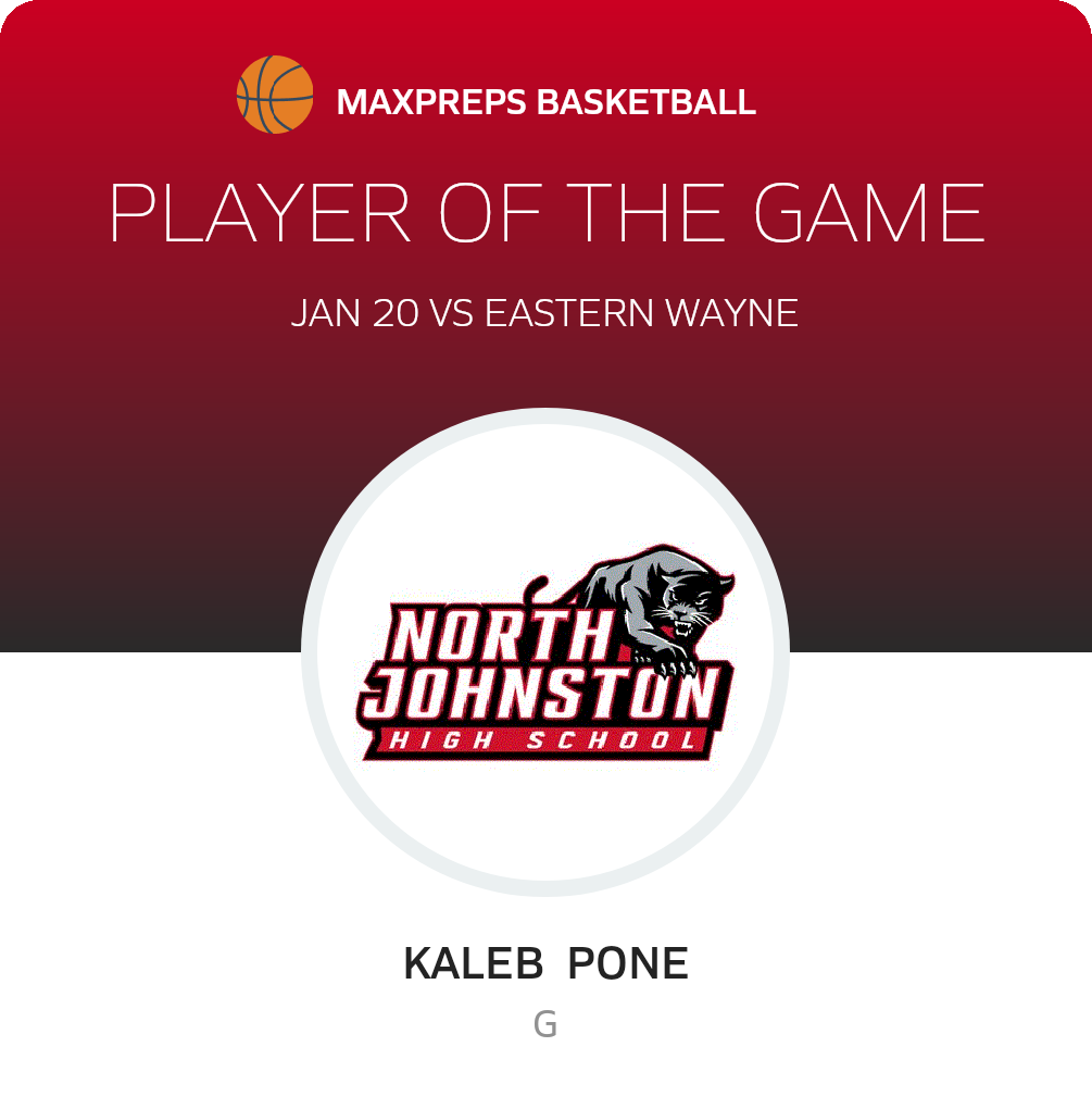 #15 Kaleb Pone Player of the Game badge