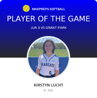 #9 Kirstyn Lucht Player of the Game badge