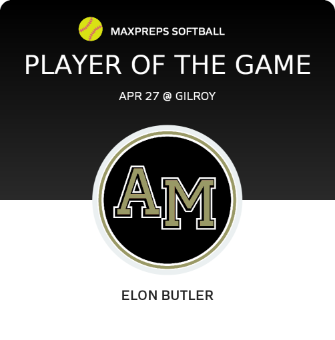 #12 Elon Butler Player of the Game badge