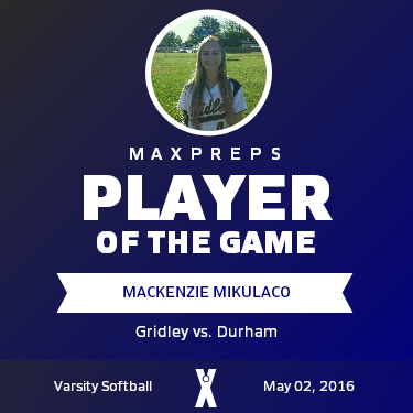 #4 Mackenzie Mikulaco Player of the Game badge