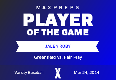 #12 Jalen Roby Player of the Game badge