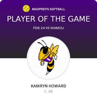 #10 Kamryn Howard Player of the Game badge