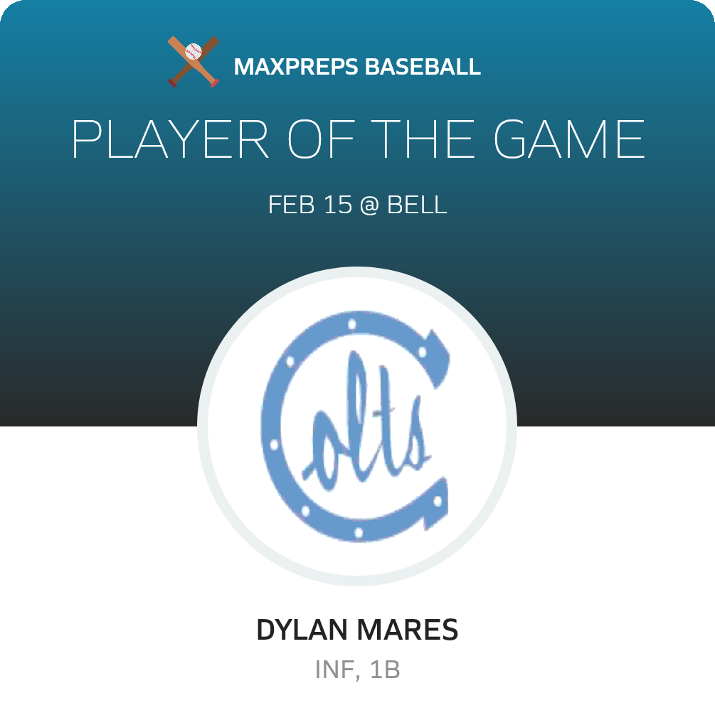 #9 Dylan Mares Player of the Game badge