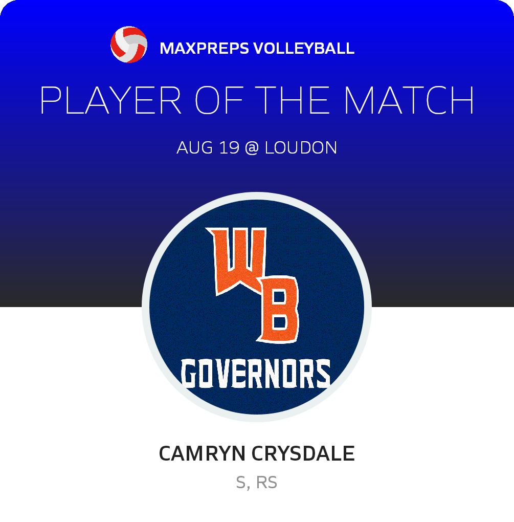 #3 Camryn Crysdale Player of the Game badge