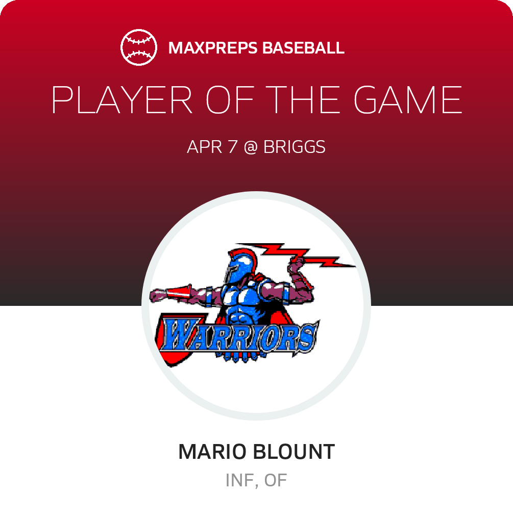 #23 Mario Blount Player of the Game badge