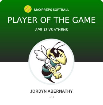 #21 Jordyn Abernathy Player of the Game badge