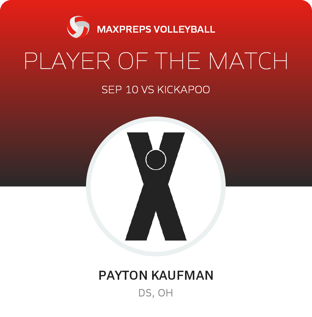 #3 Payton Kaufman Player of the Game badge