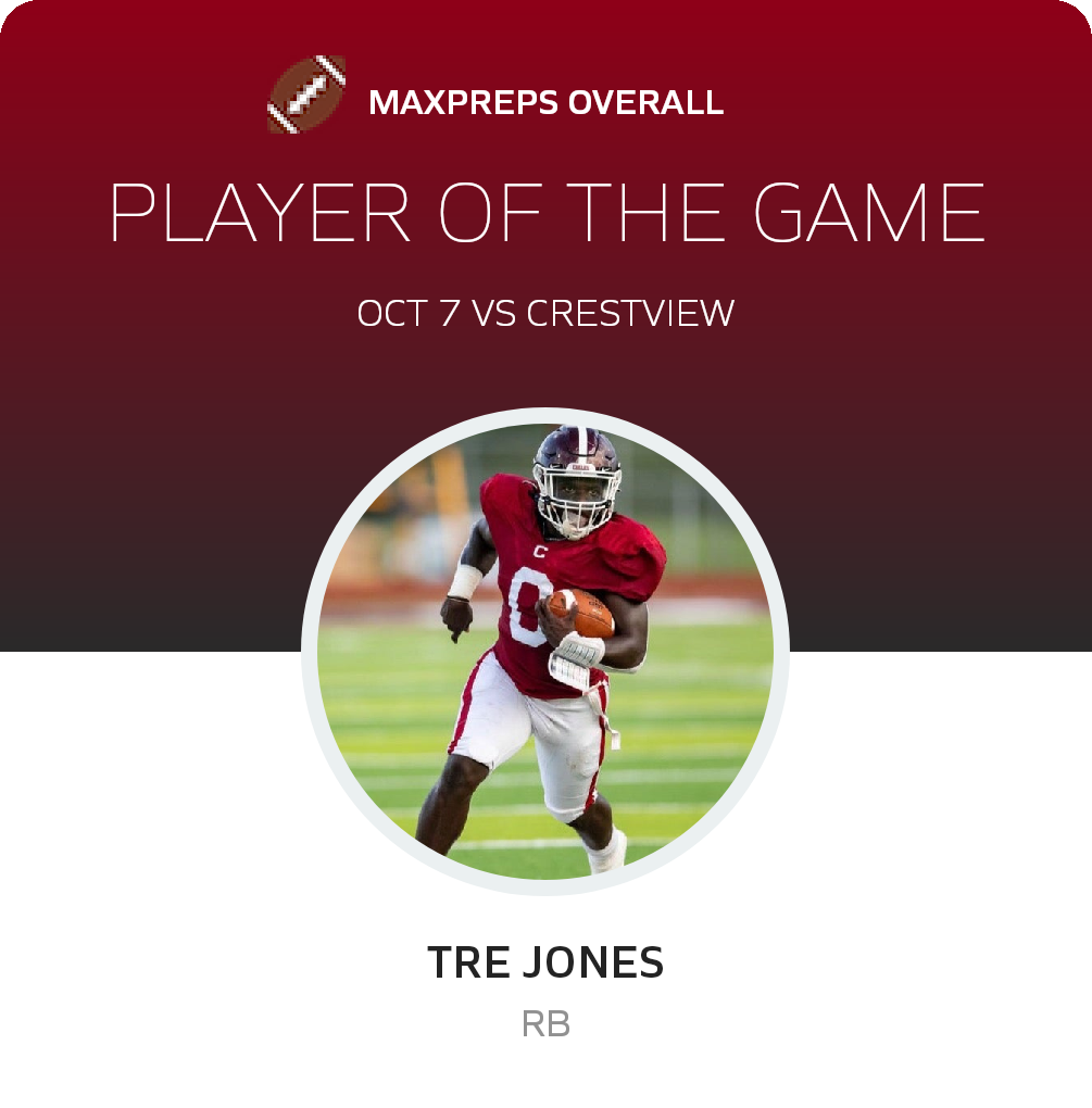 #0 Tre’avis Jones Player of the Game badge