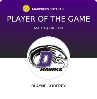 #19 Blayne Godfrey Player of the Game badge