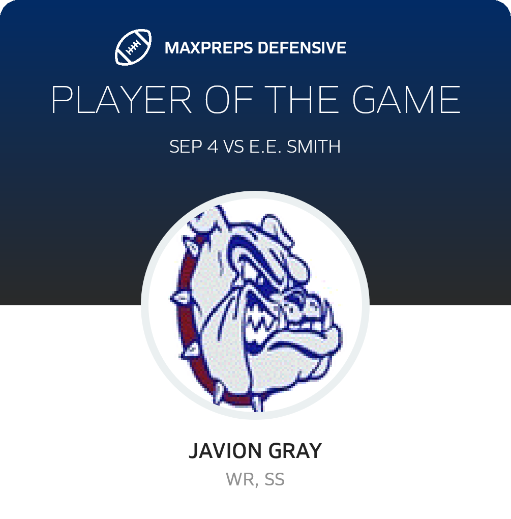 #3 Javion Gray Player of the Game badge