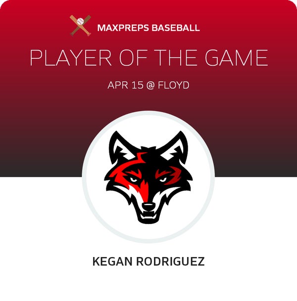 #40 Kegan Rodriguez Player of the Game badge