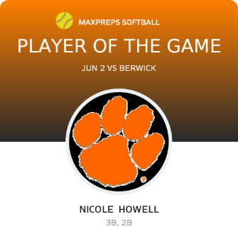 #9 Nicole  Howell Player of the Game badge