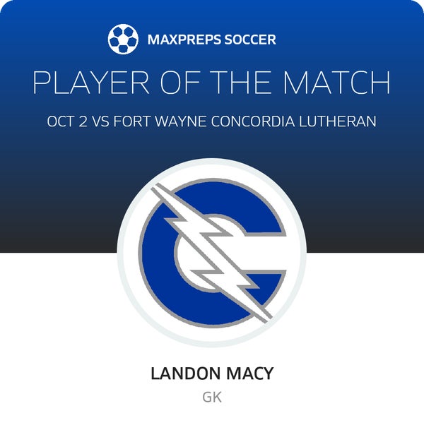 #1 Landon Macy Player of the Game badge