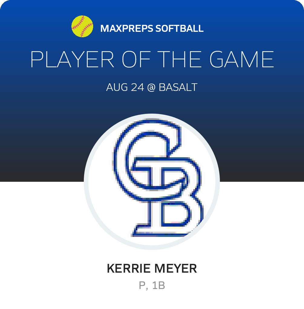 #14 Kerrie Meyer Player of the Game badge