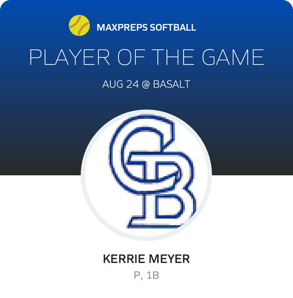 #14 Kerrie Meyer Player of the Game badge