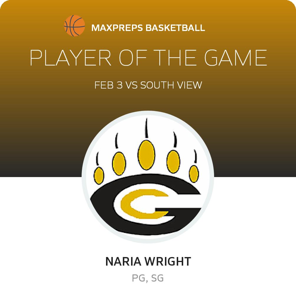 #12 Naria Wright Player of the Game badge