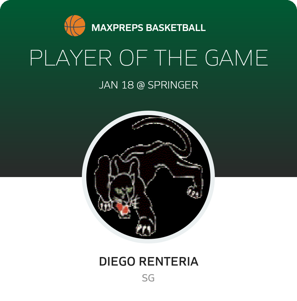 #1 Diego Renteria Player of the Game badge