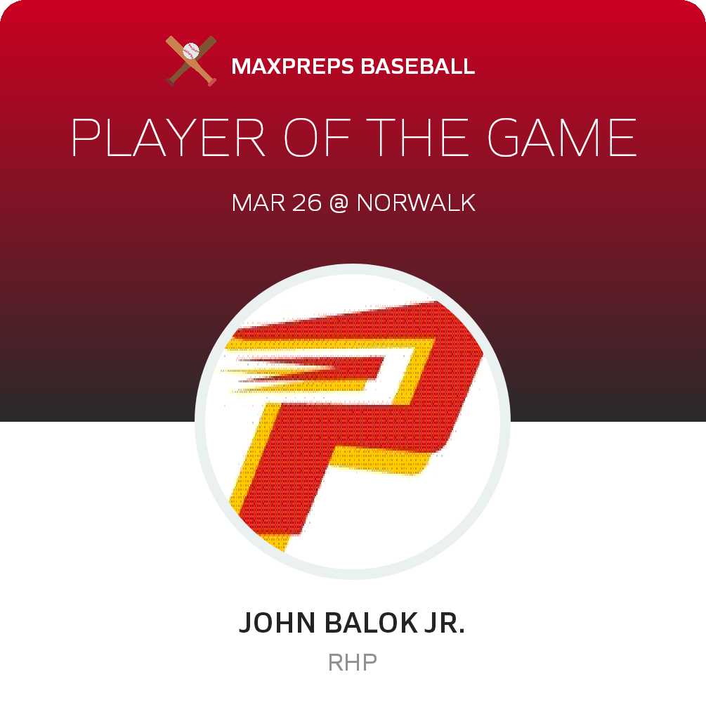 #17 John Balok Jr. Player of the Game badge