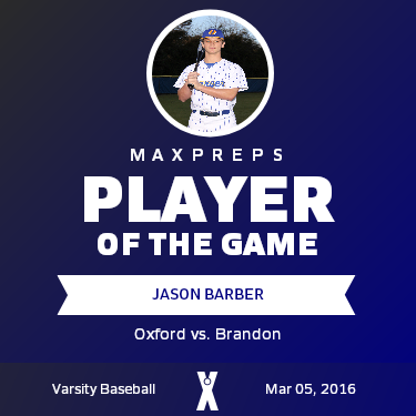 #7 Jason Barber Player of the Game badge