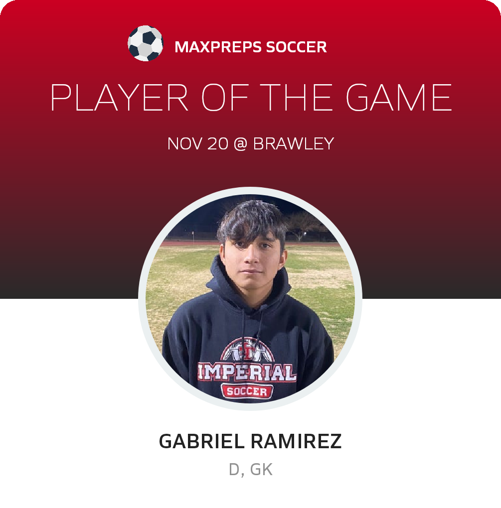 #1 Gabriel Ramirez Player of the Game badge