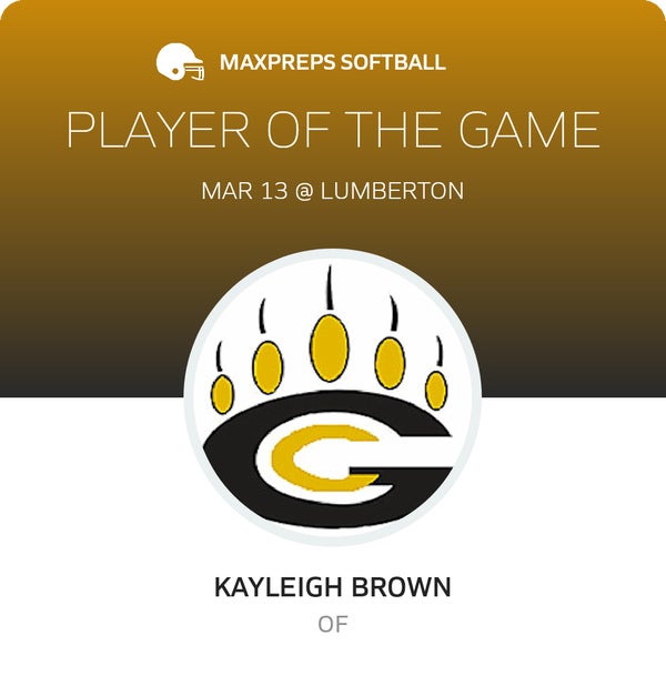 #6 Kayleigh Brown Player of the Game badge
