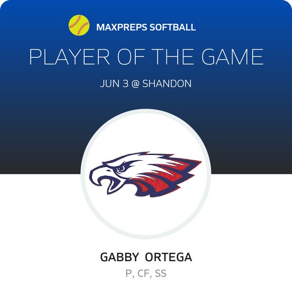 #5 Gabby Ortega Player of the Game badge