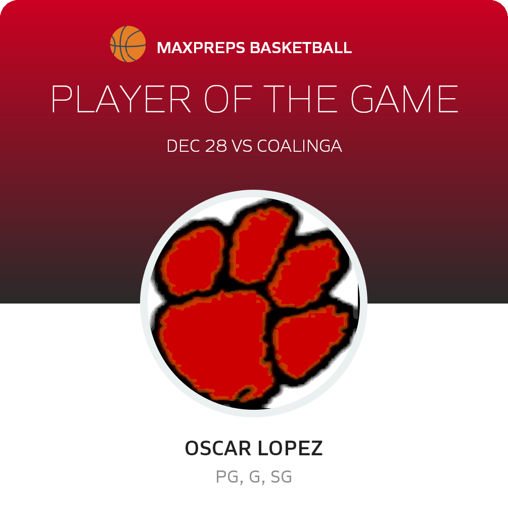 #30 Oscar Lopez Player of the Game badge