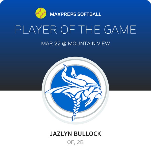 #22 Jazlyn Bullock Player of the Game badge
