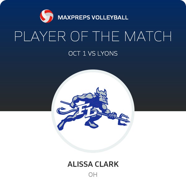 #10 Alissa Clark Player of the Game badge