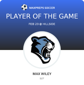 #20 Max Wiley Player of the Game badge
