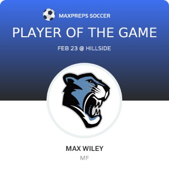 #20 Max Wiley Player of the Game badge