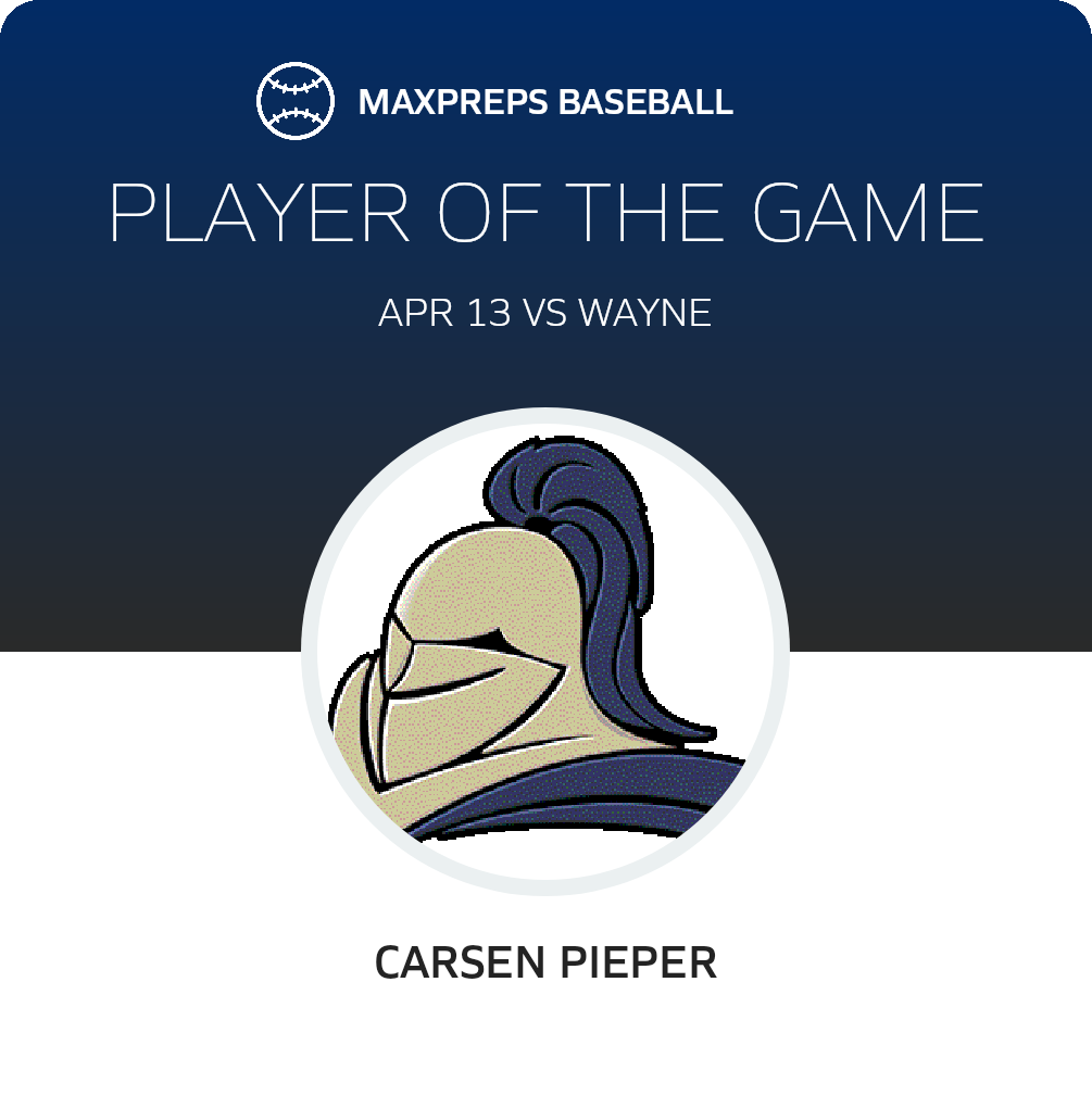 #13 Carsen Pieper Player of the Game badge