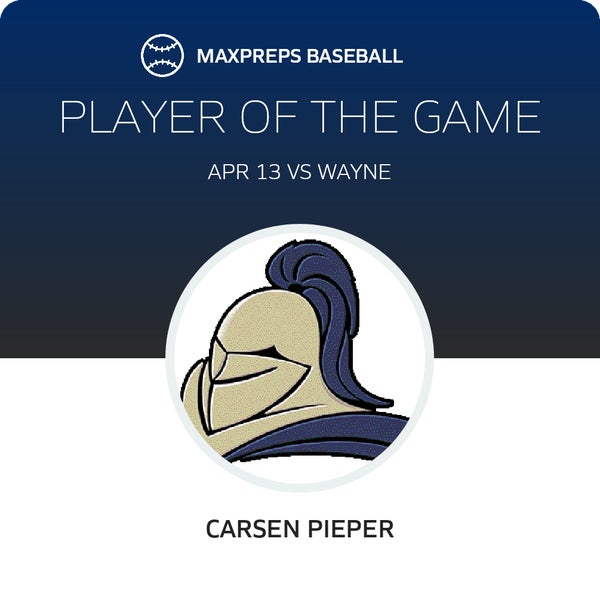 #13 Carsen Pieper Player of the Game badge