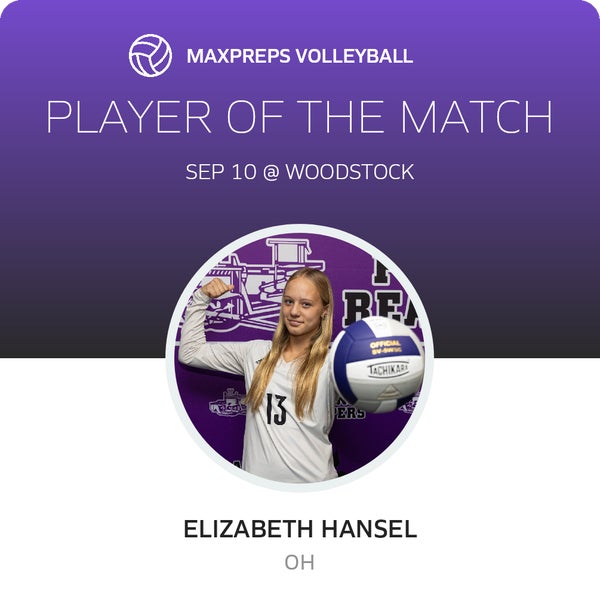 #13 Elizabeth Hansel Player of the Game badge