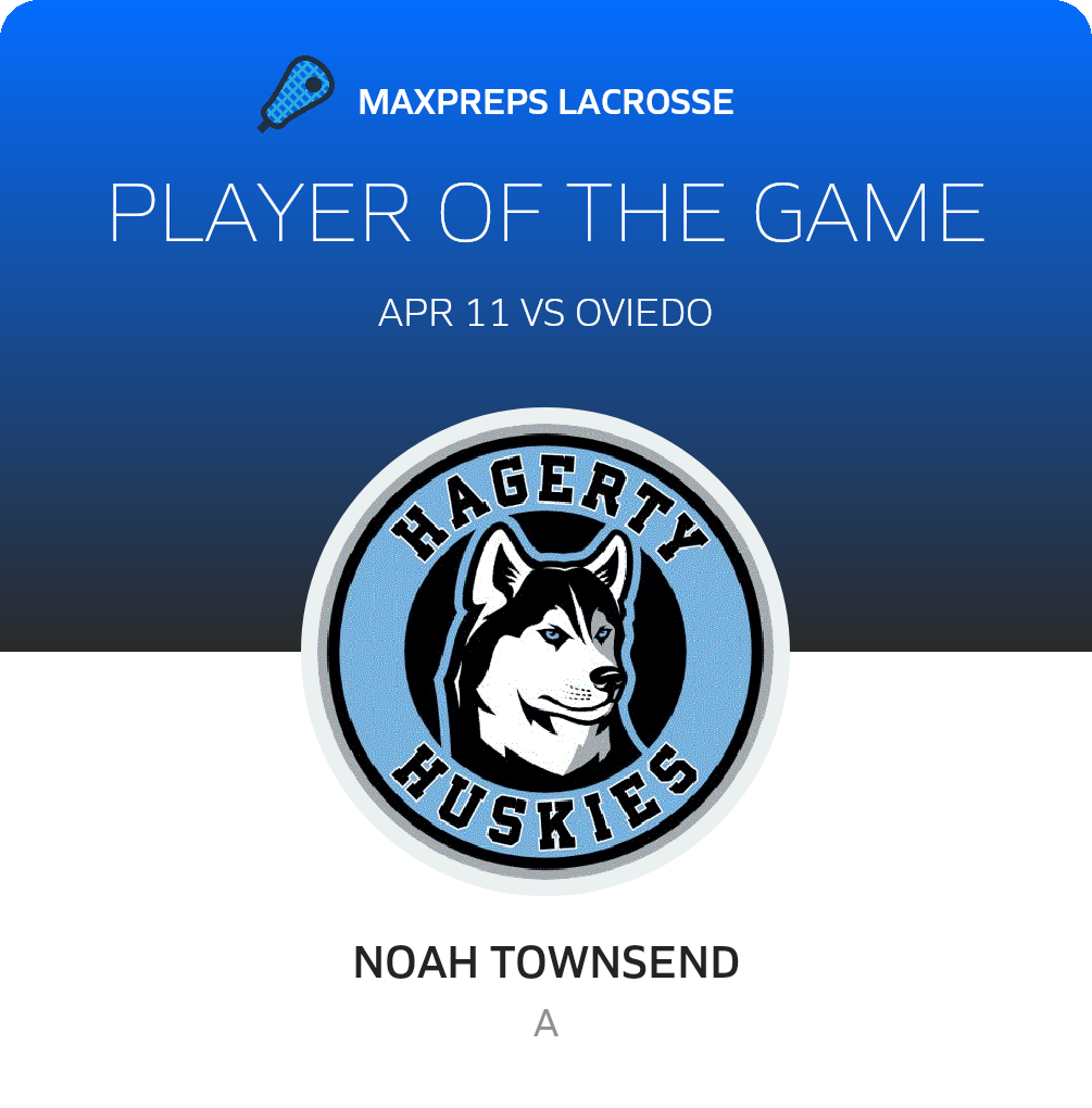 #8 Noah Townsend Player of the Game badge