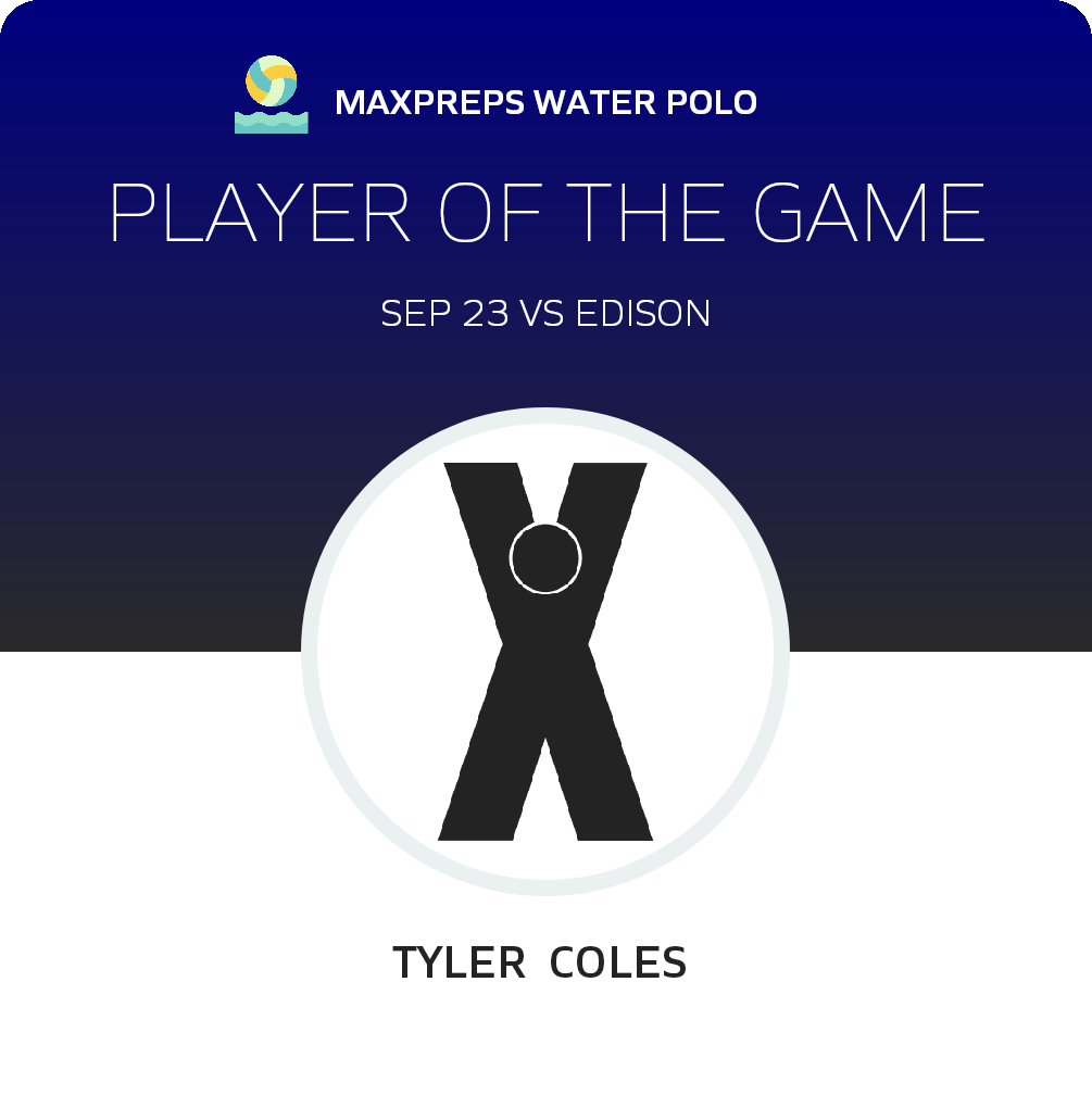 #12 Tyler  Coles  Player of the Game badge